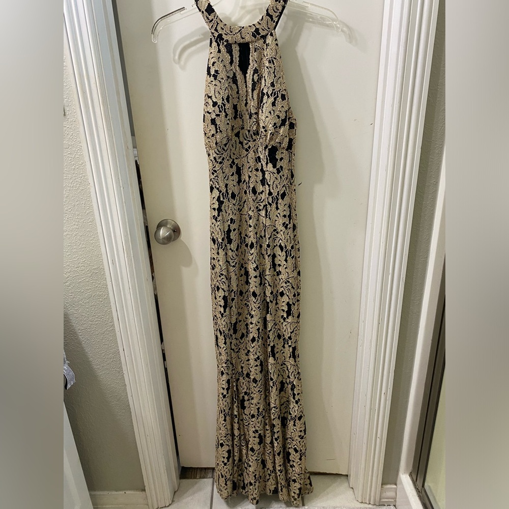 Black and gold formal dress